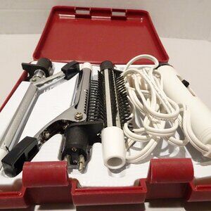 Vintage 1982 Conair CB500C Twist n Curl Trio Curling Iron Brush Set W/Case